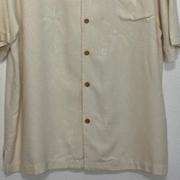 Jamaica Jaxx Cream Hawaiian Silk Tropical Short Sleeve Button Down Shirt Size XL - Picture 4 of 9